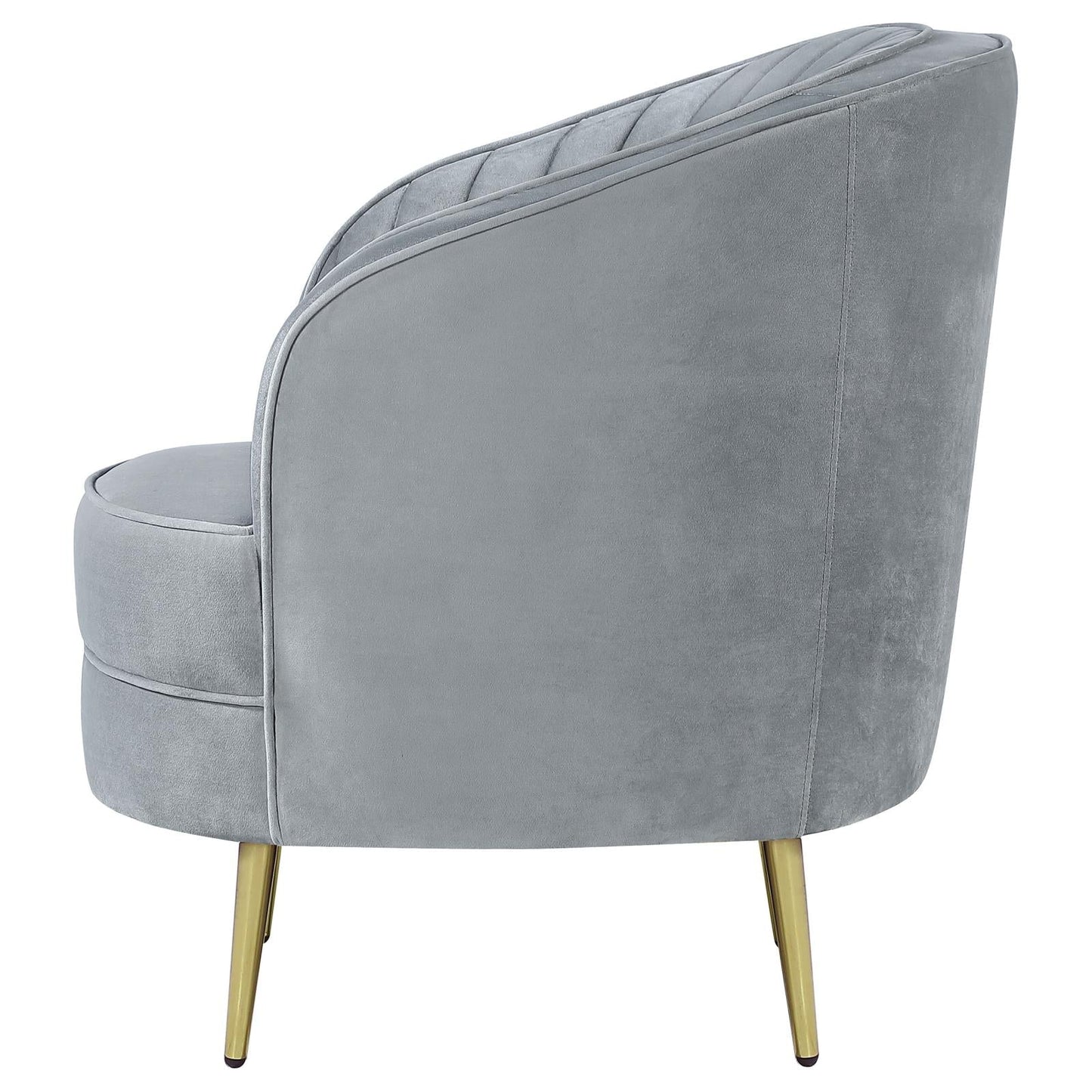 Sophia Upholstered Chair Gray/Gold - 506866 - Luna Furniture - Dallas Store
