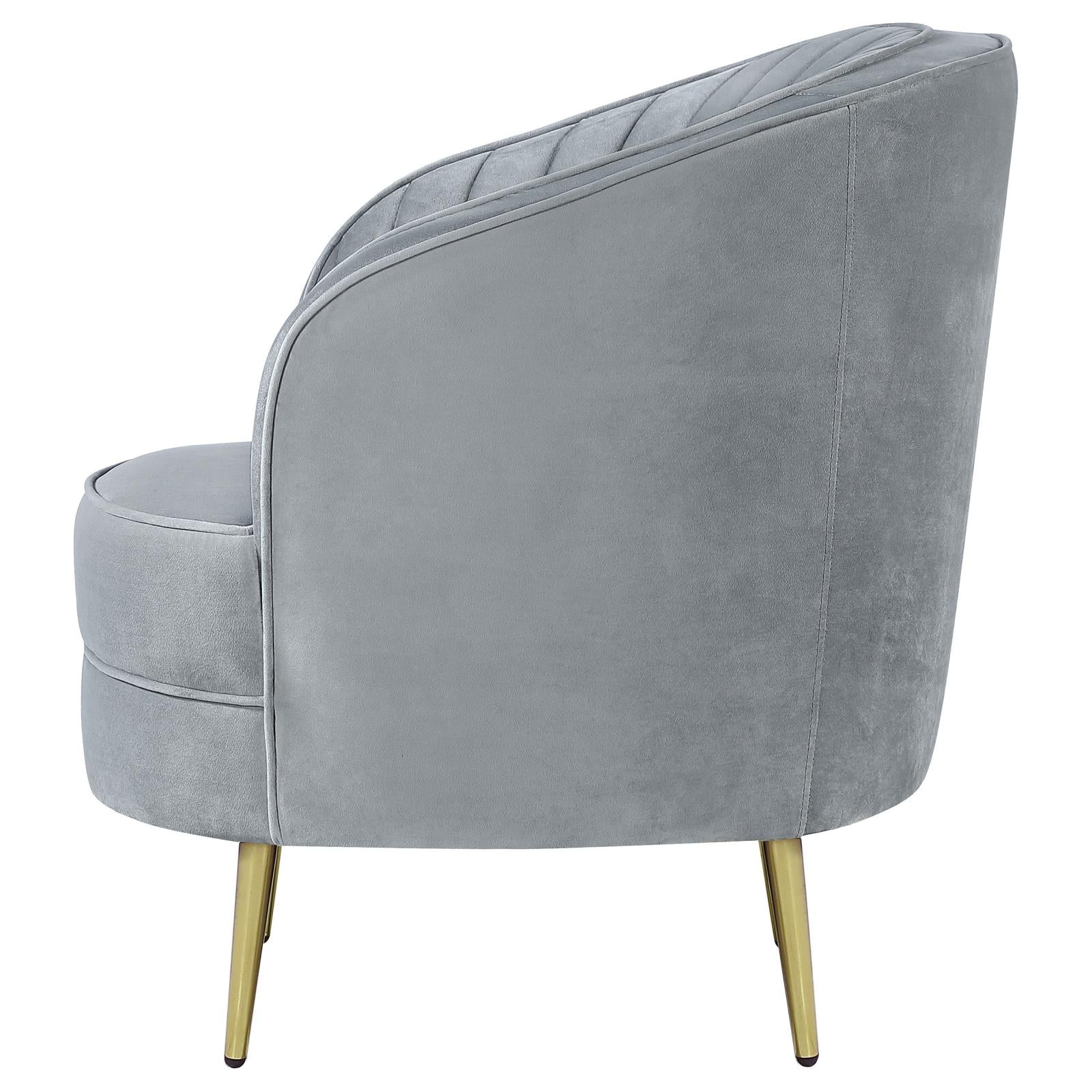 Sophia Upholstered Chair Gray/Gold - 506866 - Luna Furniture - Dallas Store