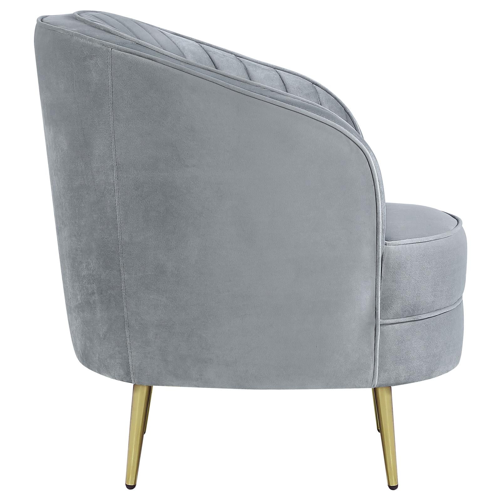 Sophia Upholstered Chair Gray/Gold - 506866 - Luna Furniture - Dallas Store