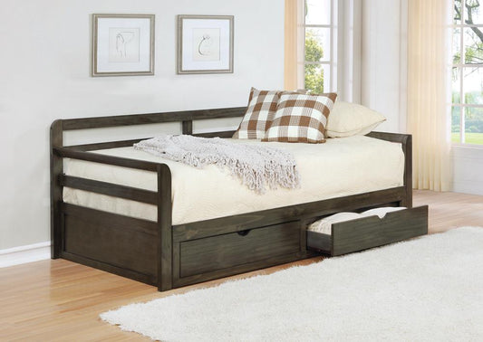 Sorrento Gray 2-Drawer Twin Daybed with Extension Trundle - 305706 - Luna Furniture - Dallas Store