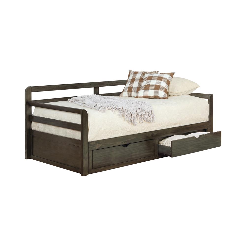 Sorrento Gray 2-Drawer Twin Daybed with Extension Trundle - 305706 - Luna Furniture - Dallas Store