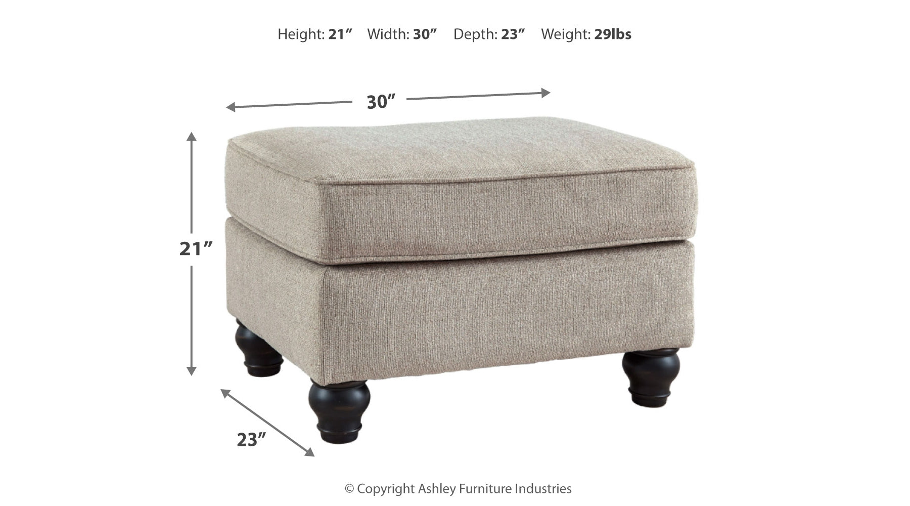 [SPECIAL] Benbrook Ash Ottoman - 7730414 - Luna Furniture - Dallas Store