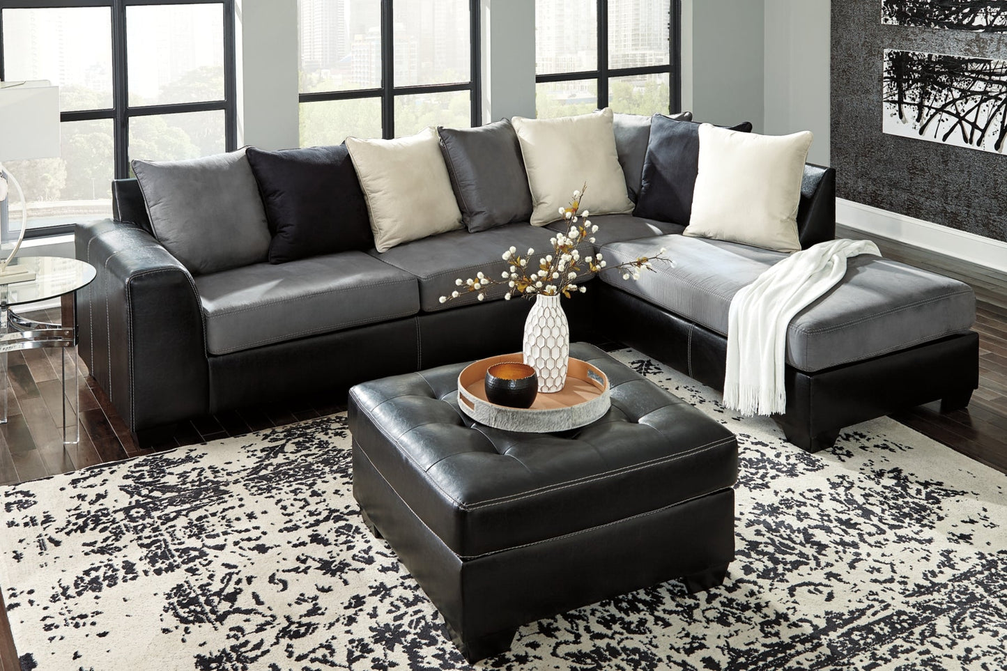 [SPECIAL] Jacurso Charcoal Oversized Ottoman - 9980408 - Luna Furniture - Dallas Store