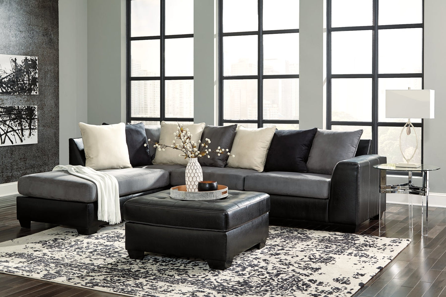 [SPECIAL] Jacurso Charcoal Oversized Ottoman - 9980408 - Luna Furniture - Dallas Store