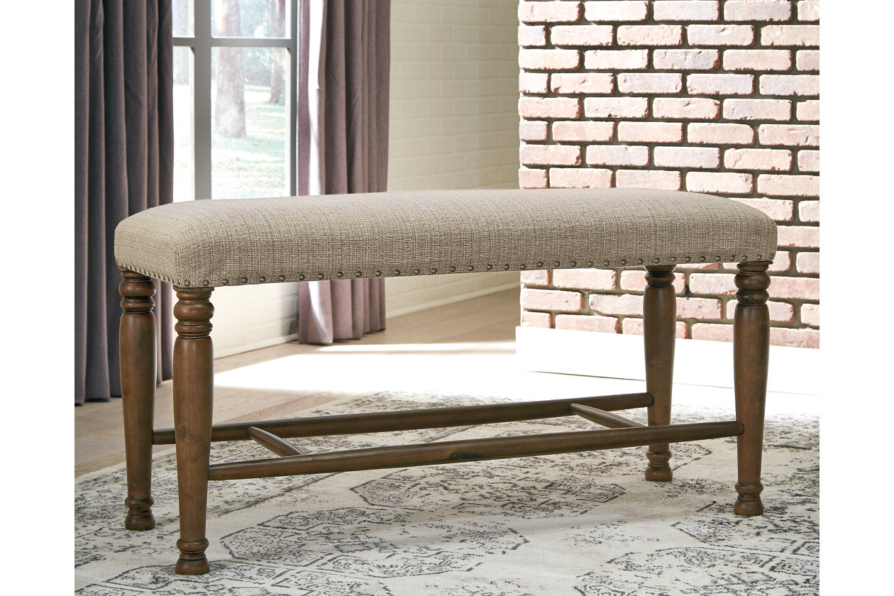 [SPECIAL] Lettner Gray/Brown Dining Bench - D733-00 - Luna Furniture - Dallas Store