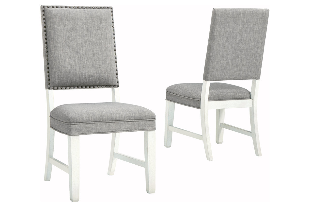[SPECIAL] Nashbryn Gray/White Dining Chair, Set of 2 - D763-02 - Luna Furniture - Dallas Store