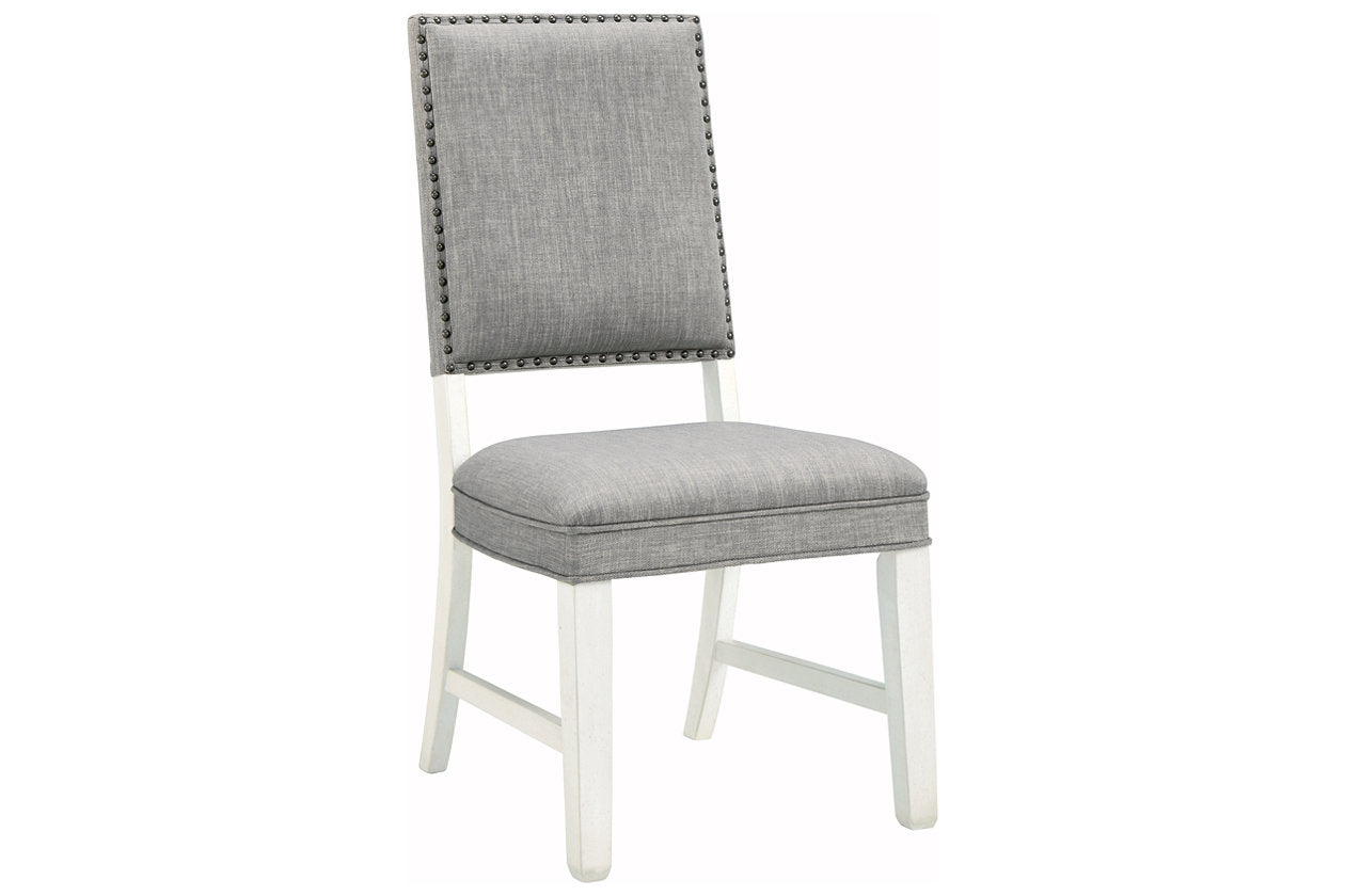 [SPECIAL] Nashbryn Gray/White Dining Chair, Set of 2 - D763-02 - Luna Furniture - Dallas Store