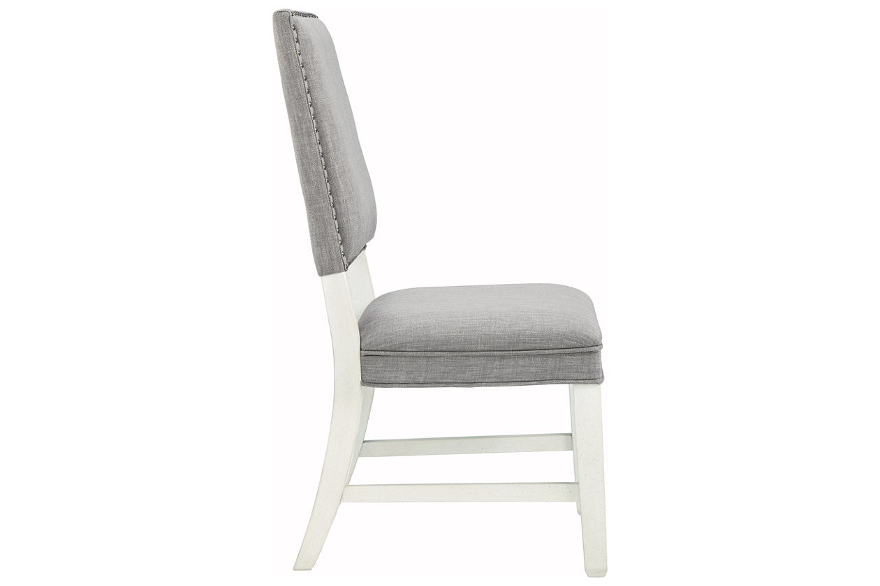 [SPECIAL] Nashbryn Gray/White Dining Chair, Set of 2 - D763-02 - Luna Furniture - Dallas Store