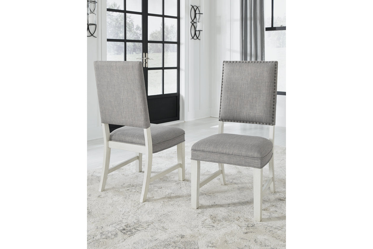 [SPECIAL] Nashbryn Gray/White Dining Chair, Set of 2 - D763-02 - Luna Furniture - Dallas Store