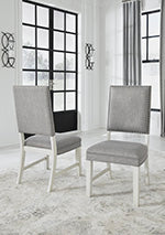 [SPECIAL] Nashbryn Gray/White Dining Chair, Set of 2 - D763-02 - Luna Furniture - Dallas Store