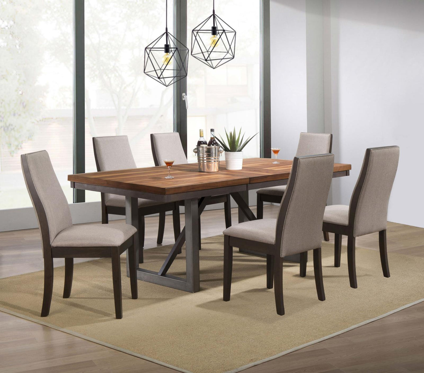 Spring Creek Natural Walnut Dining Table with Extension Leaf - 106581 - Luna Furniture - Dallas Store