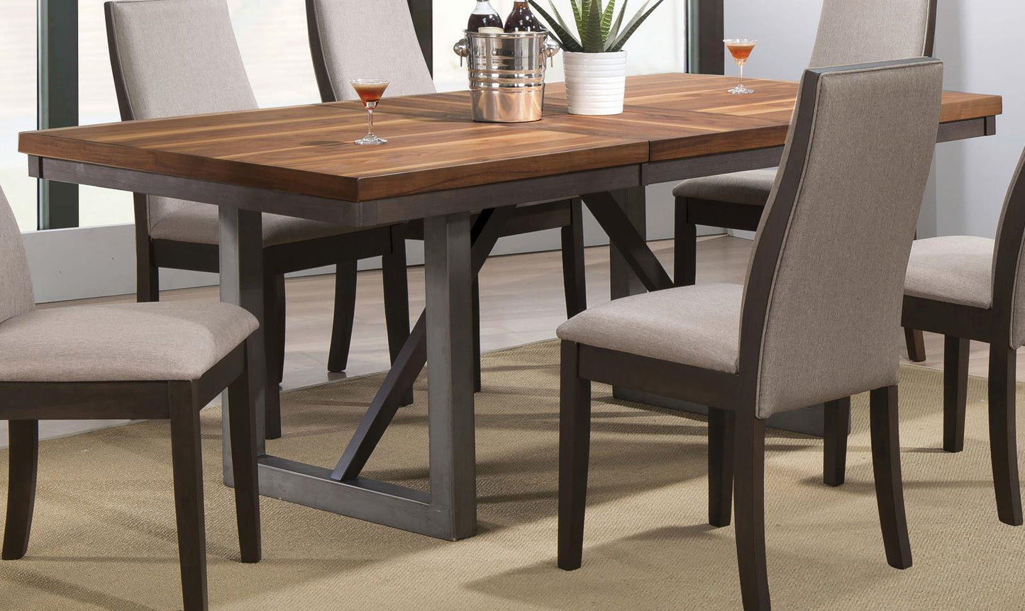 Spring Creek Natural Walnut Dining Table with Extension Leaf - 106581 - Luna Furniture - Dallas Store
