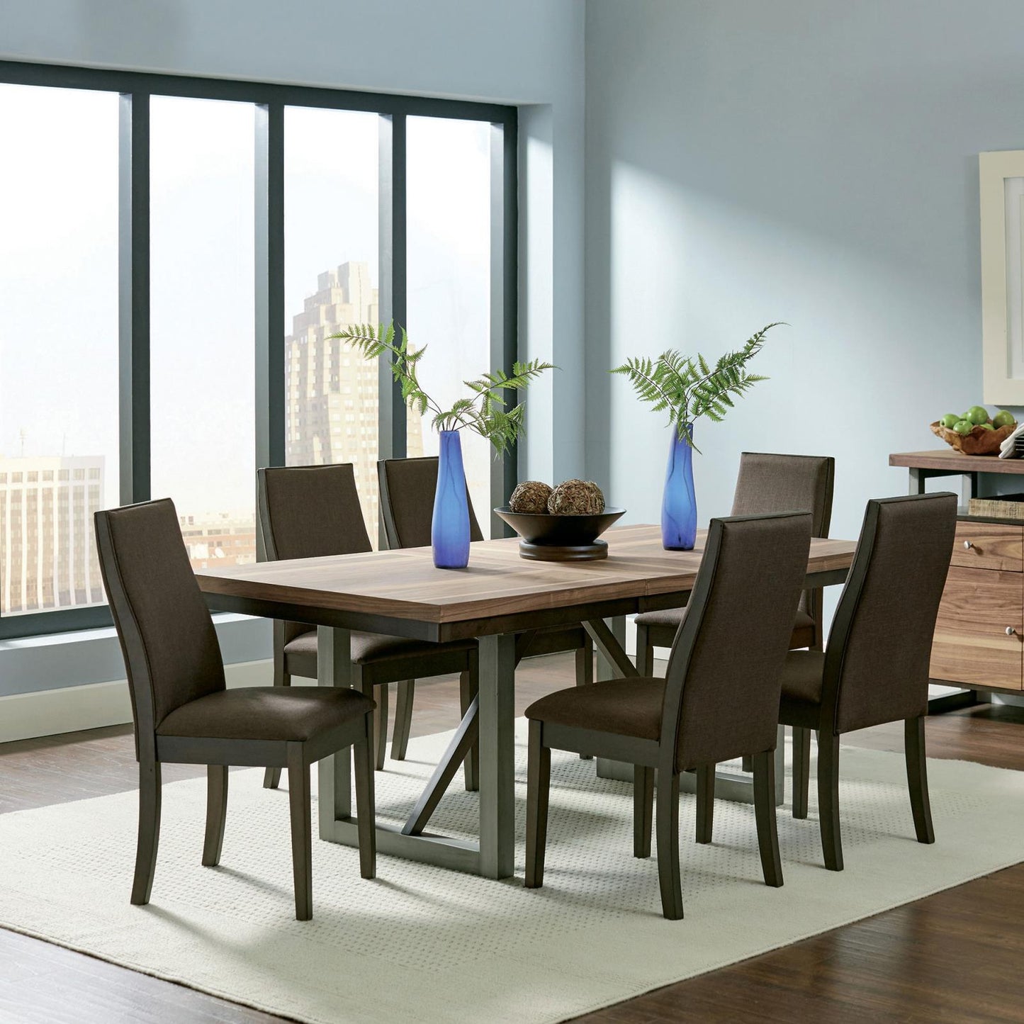 Spring Creek Natural Walnut Dining Table with Extension Leaf - 106581 - Luna Furniture - Dallas Store