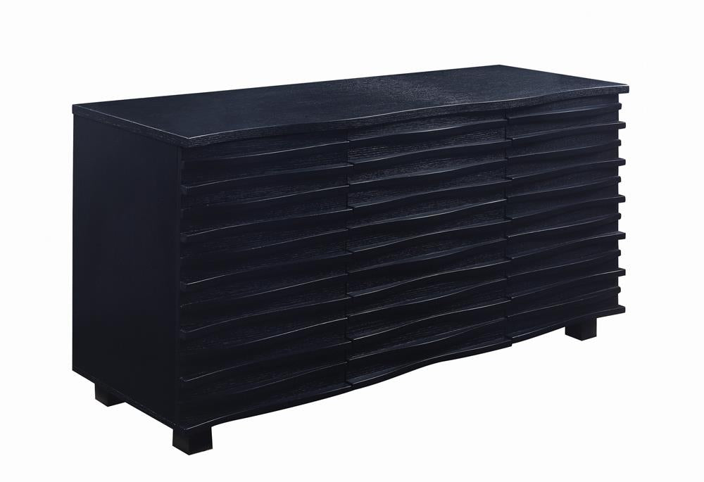Stanton 3-Drawer Rectangular Server Black - 102065 - Luna Furniture - Dallas Store
