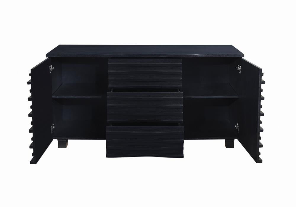 Stanton 3-Drawer Rectangular Server Black - 102065 - Luna Furniture - Dallas Store
