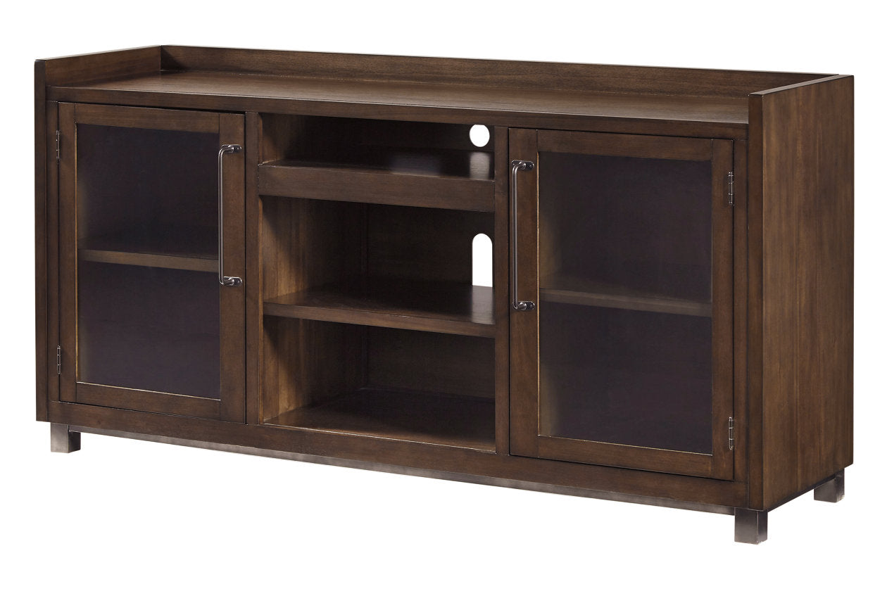 Starmore Brown 70" TV Stand with Electric Fireplace - SET | W100-02 | W633-68 - Luna Furniture - Dallas Store