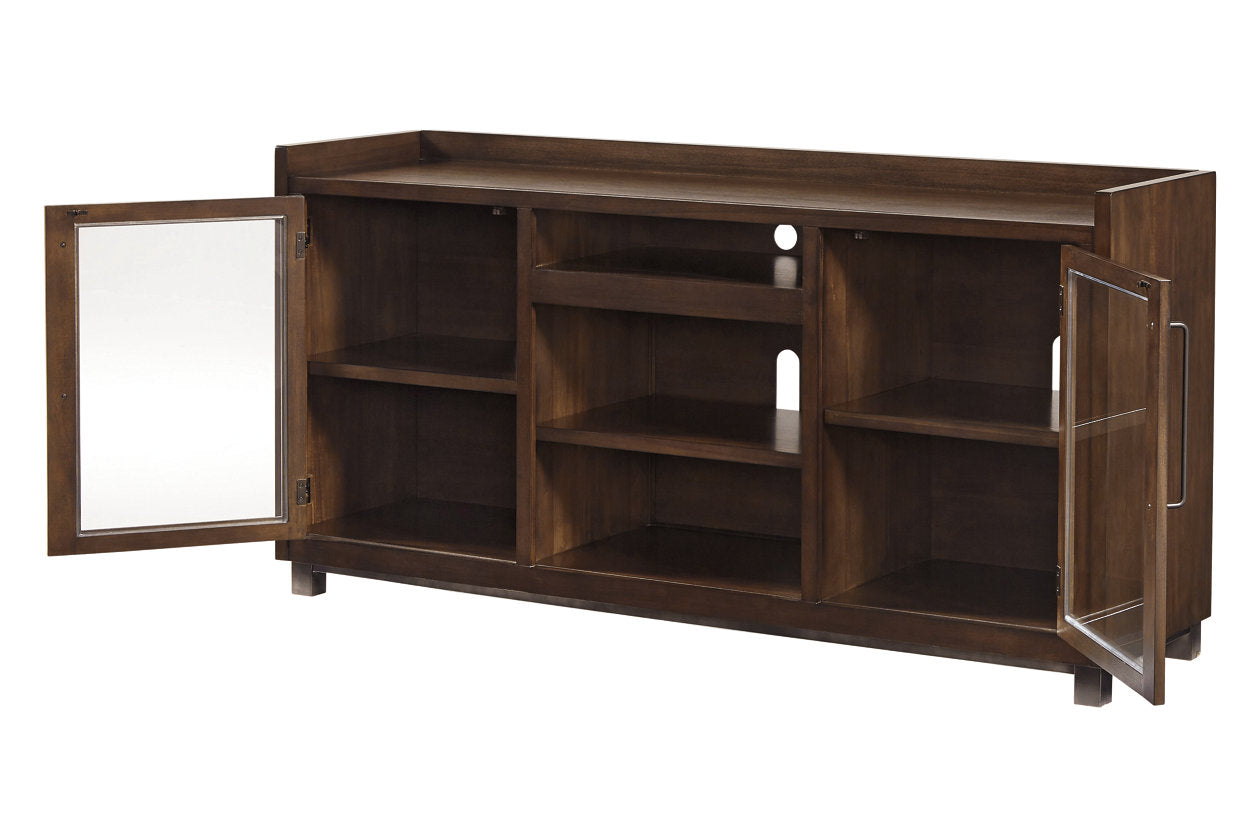 Starmore Brown 70" TV Stand with Electric Fireplace - SET | W100-101 | W633-68 - Luna Furniture - Dallas Store