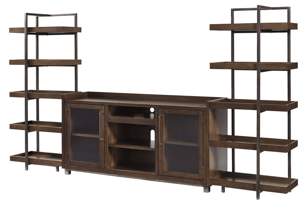 Starmore Brown/Gunmetal 3-Piece Entertainment Center - SET | W633-34(2) | W633-68 - Luna Furniture - Dallas Store