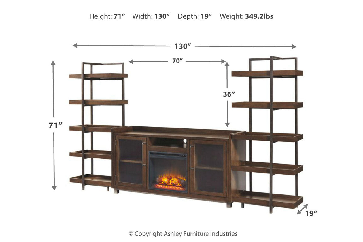 Starmore Brown/Gunmetal 3-Piece Entertainment Center - SET | W633-34(2) | W633-68 - Luna Furniture - Dallas Store