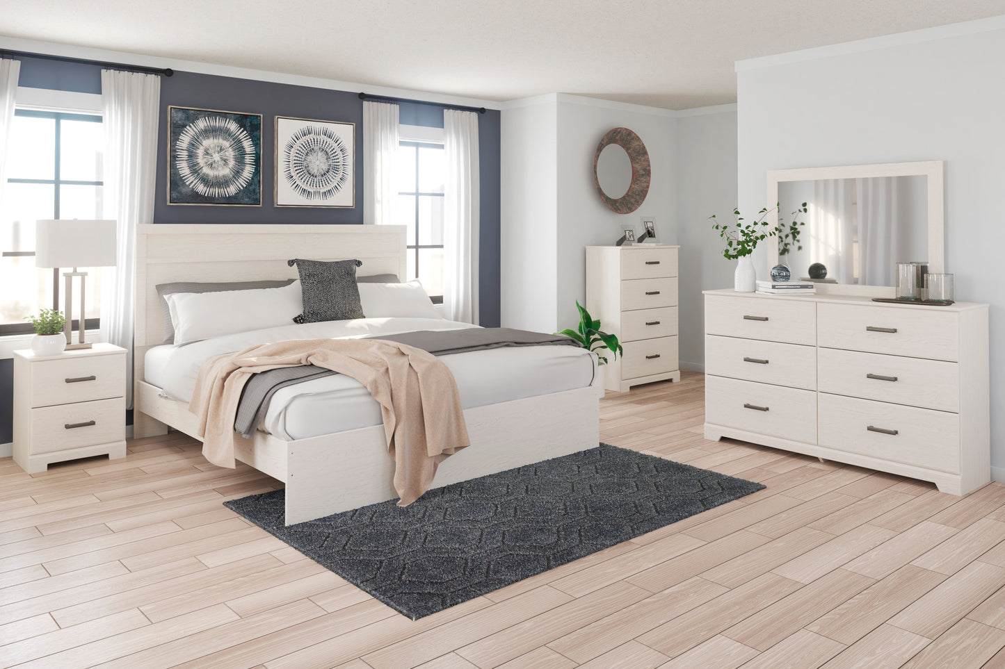 Stelsie White Panel Bedroom Set - SET | B2588-71 | B2588-96 | B2588-92 | B2588-44 - Luna Furniture - Dallas Store