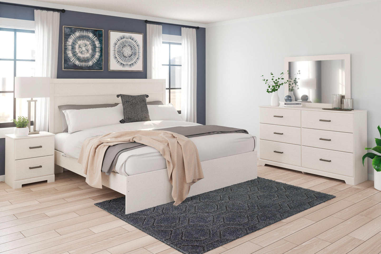 Stelsie White Panel Bedroom Set - SET | B2588-71 | B2588-96 | B2588-92 | B2588-44 - Luna Furniture - Dallas Store