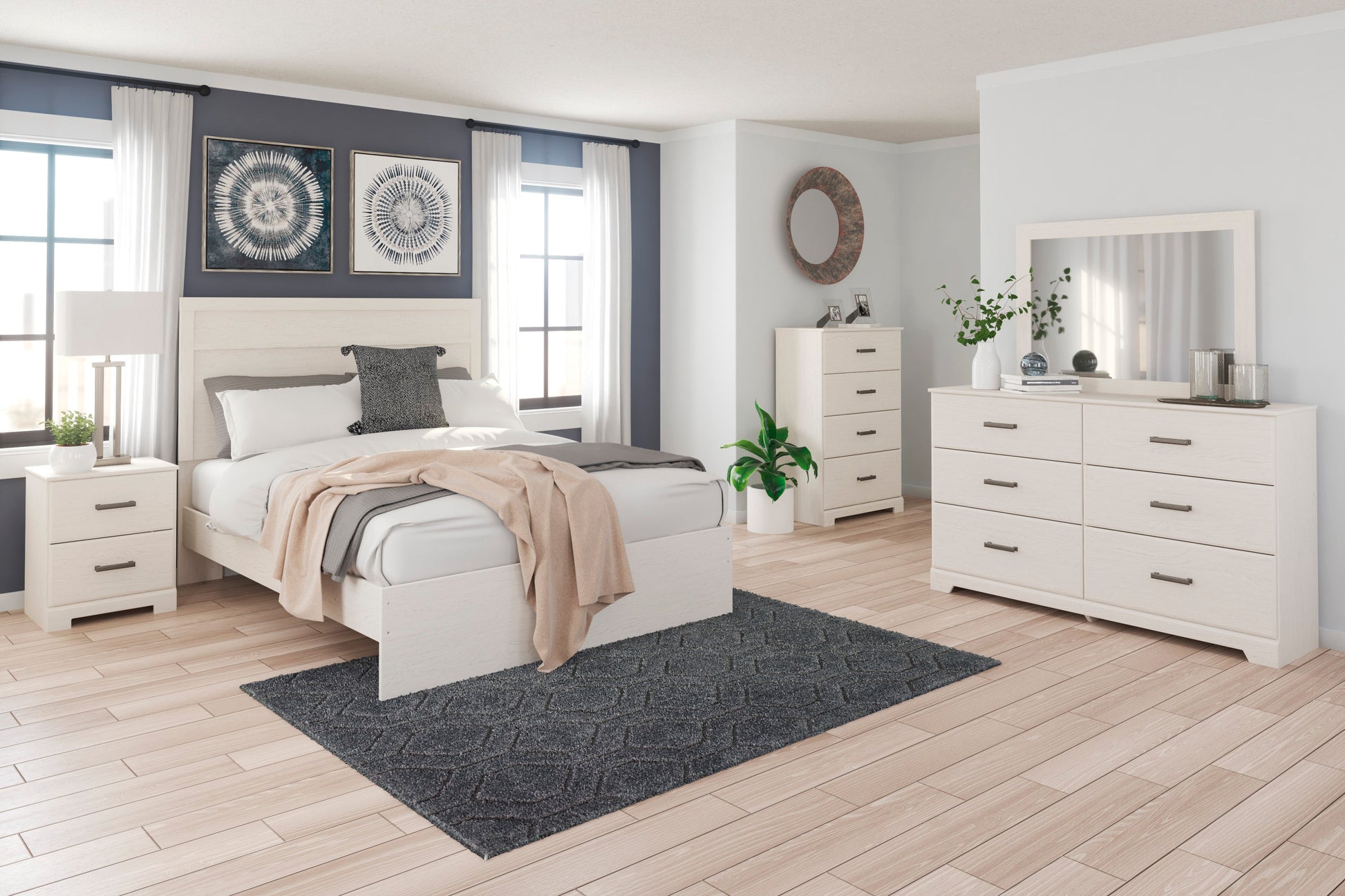 Stelsie White Panel Bedroom Set - SET | B2588-71 | B2588-96 | B2588-92 | B2588-44 - Luna Furniture - Dallas Store