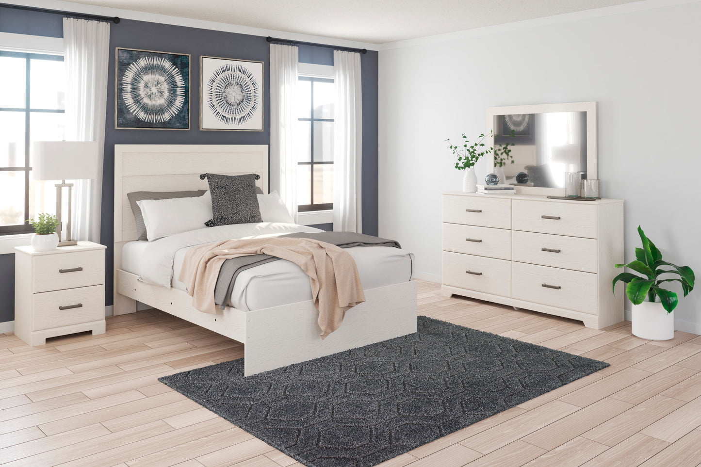 Stelsie White Panel Youth Bedroom Set - SET | B2588-55 | B2588-86 | B2588-31 | B2588-36 | B2588-92 | B2588-44 - Luna Furniture - Dallas Store
