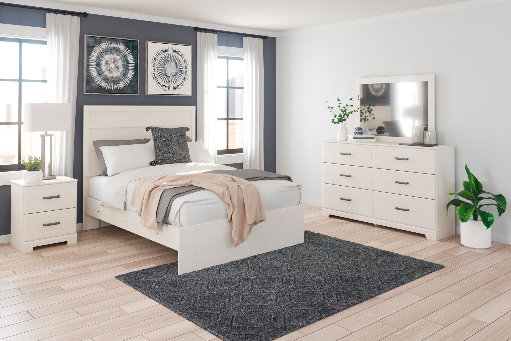 Stelsie White Panel Youth Bedroom Set - SET | B2588-55 | B2588-86 | B2588-31 | B2588-36 | B2588-92 | B2588-44 - Luna Furniture - Dallas Store