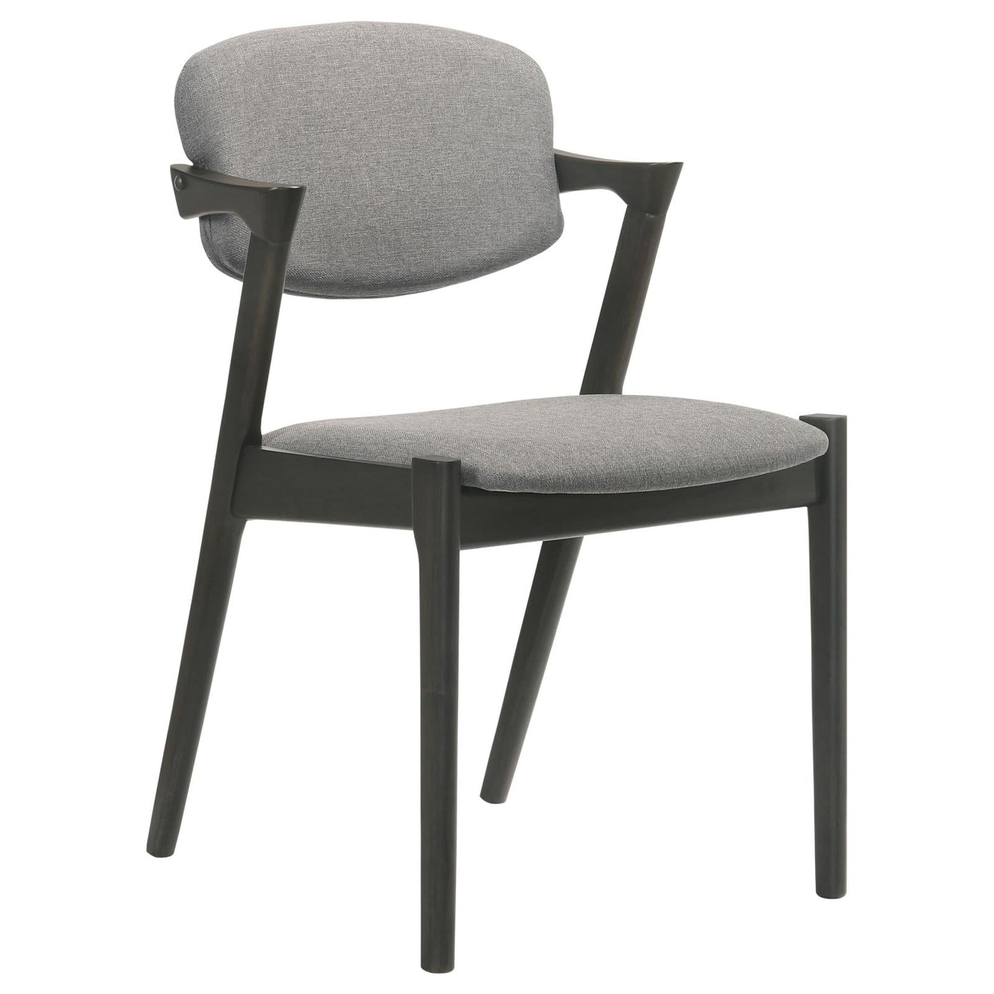 Stevie Brown Gray/Black Upholstered Side Chairs with Demi Arm, Set of 2 - 115112 - Luna Furniture - Dallas Store