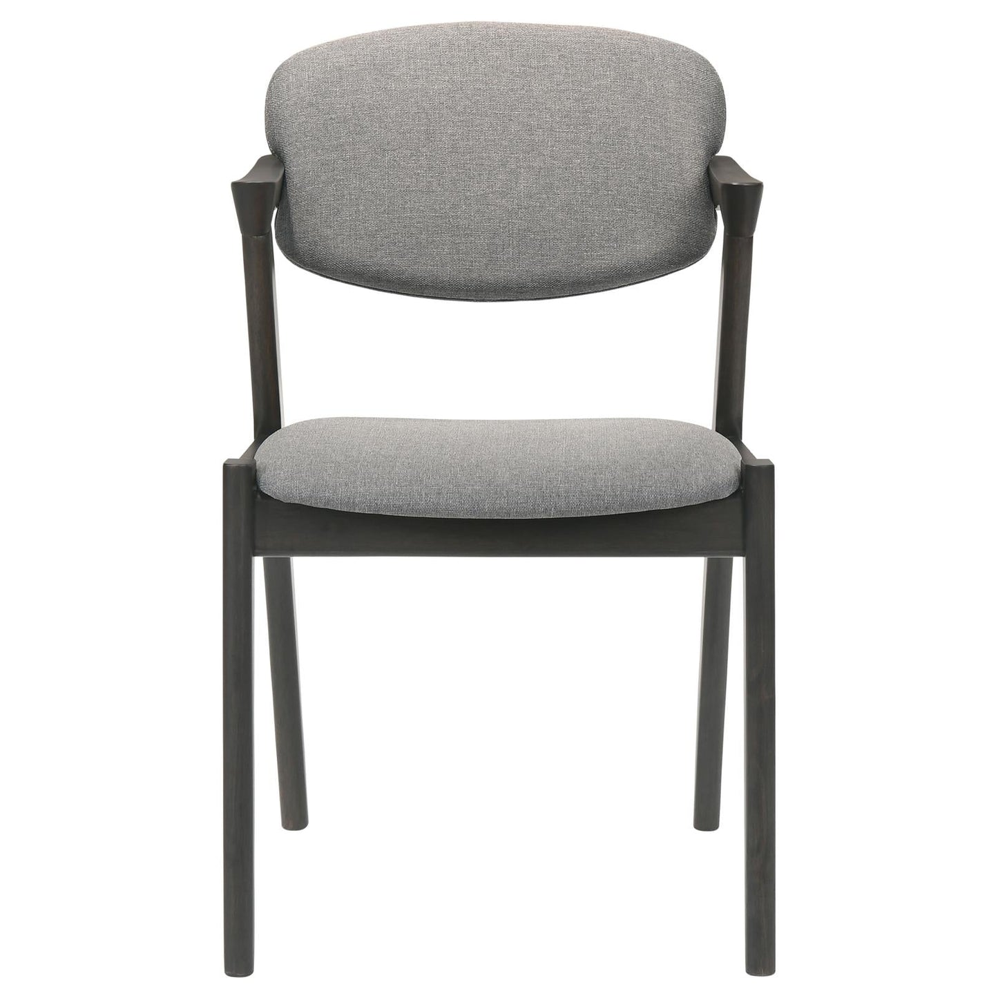 Stevie Brown Gray/Black Upholstered Side Chairs with Demi Arm, Set of 2 - 115112 - Luna Furniture - Dallas Store
