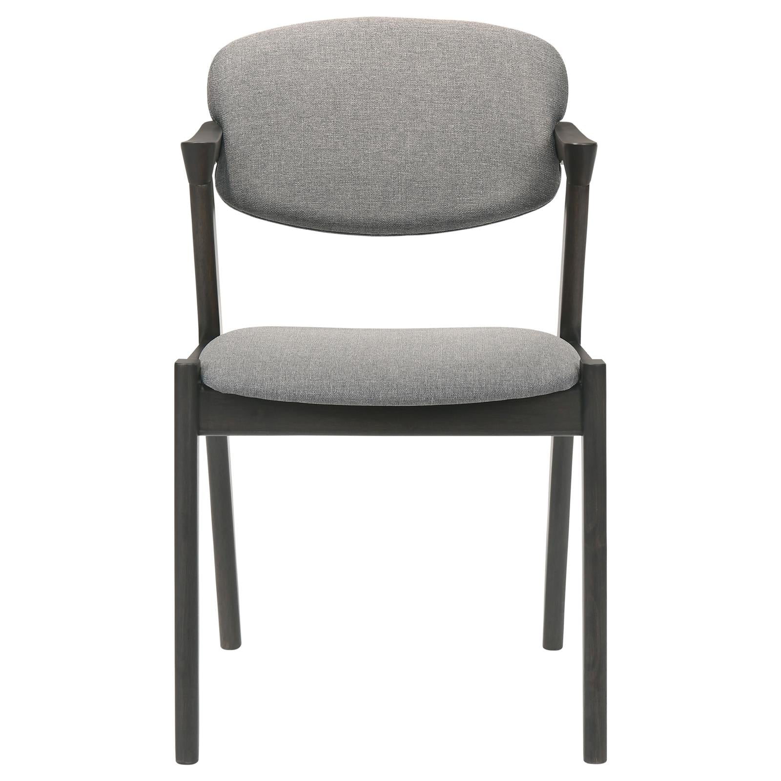 Stevie Brown Gray/Black Upholstered Side Chairs with Demi Arm, Set of 2 - 115112 - Luna Furniture - Dallas Store