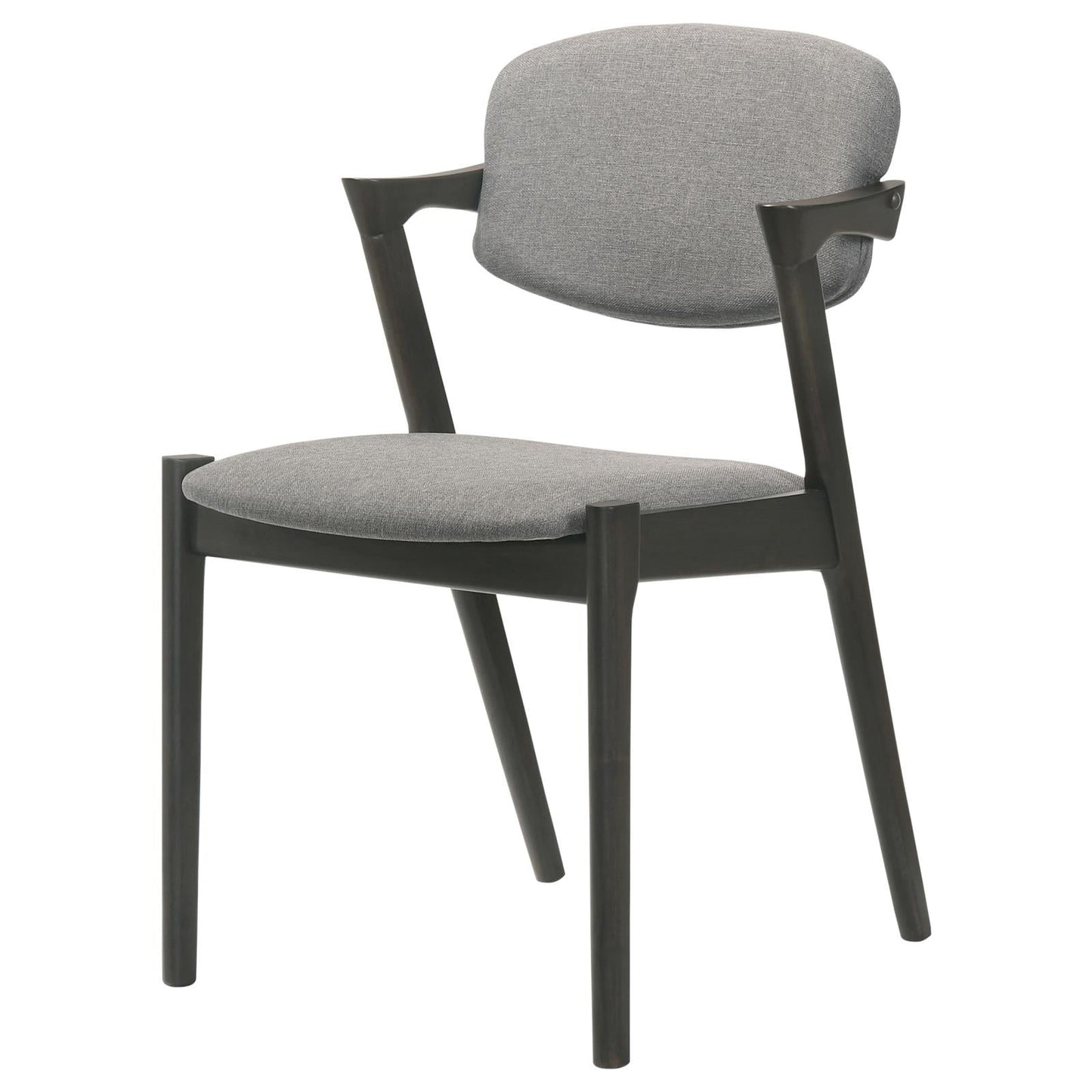 Stevie Brown Gray/Black Upholstered Side Chairs with Demi Arm, Set of 2 - 115112 - Luna Furniture - Dallas Store