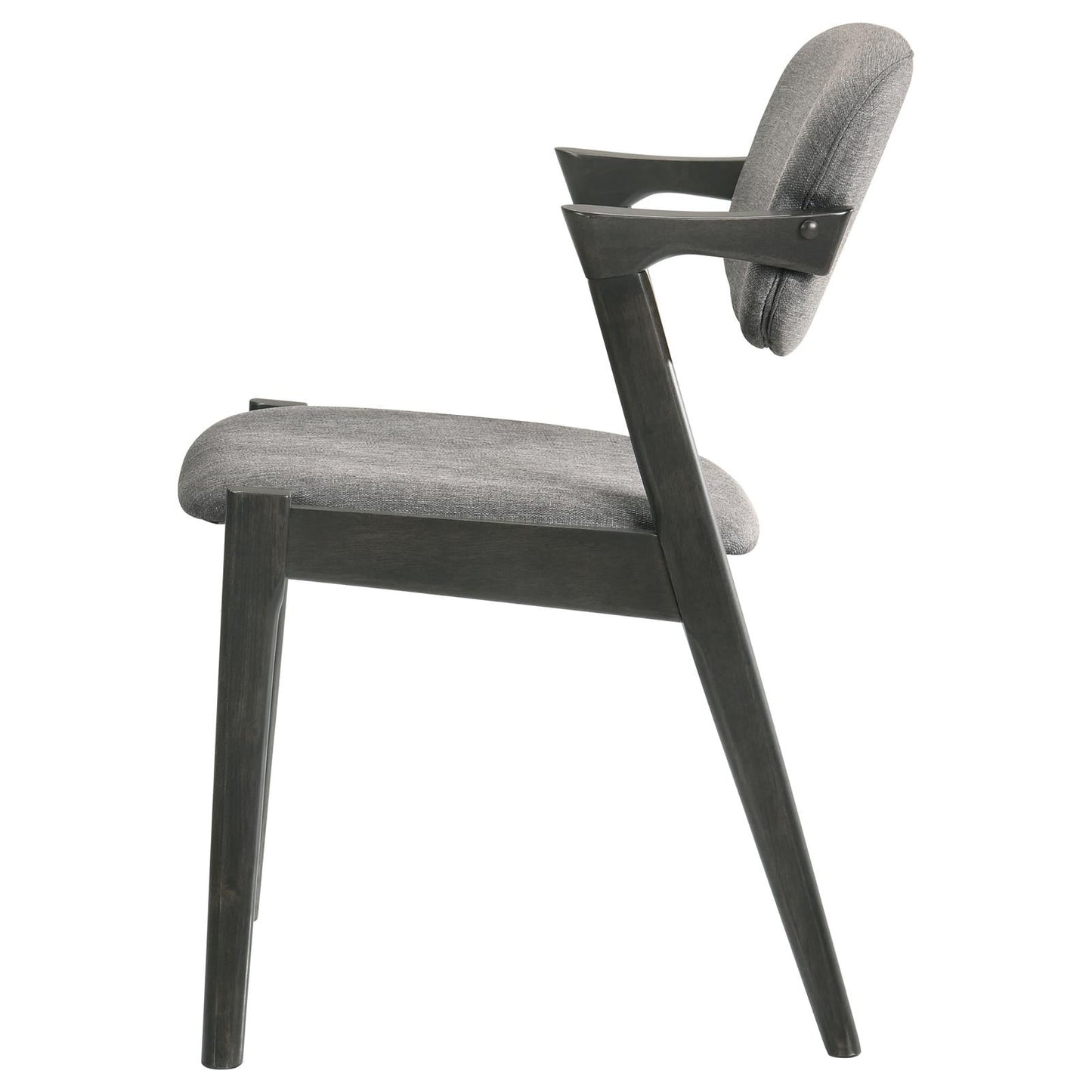 Stevie Brown Gray/Black Upholstered Side Chairs with Demi Arm, Set of 2 - 115112 - Luna Furniture - Dallas Store
