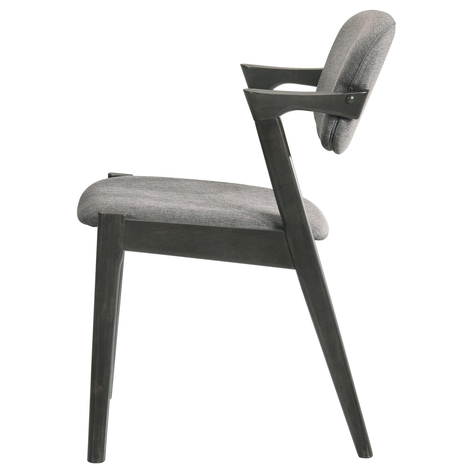 Stevie Brown Gray/Black Upholstered Side Chairs with Demi Arm, Set of 2 - 115112 - Luna Furniture - Dallas Store