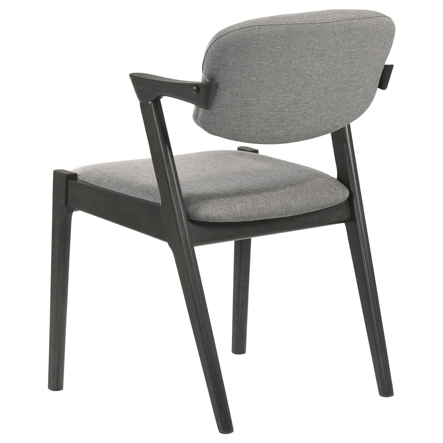 Stevie Brown Gray/Black Upholstered Side Chairs with Demi Arm, Set of 2 - 115112 - Luna Furniture - Dallas Store
