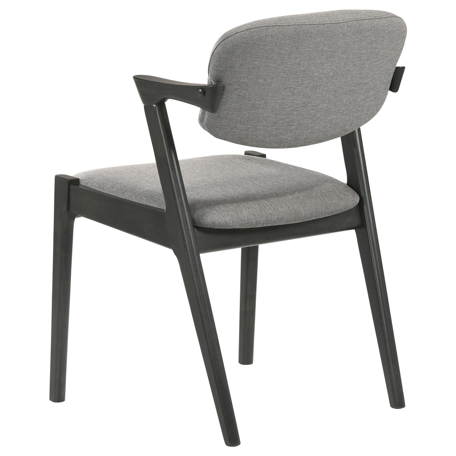 Stevie Brown Gray/Black Upholstered Side Chairs with Demi Arm, Set of 2 - 115112 - Luna Furniture - Dallas Store