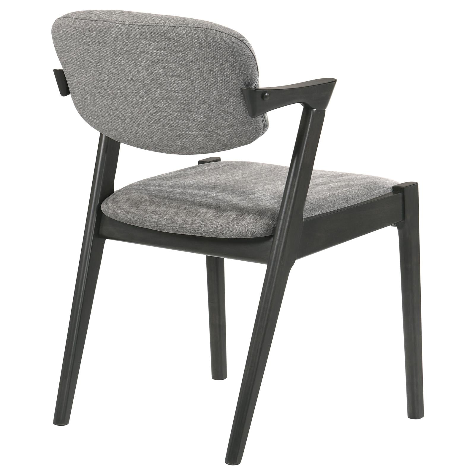 Stevie Brown Gray/Black Upholstered Side Chairs with Demi Arm, Set of 2 - 115112 - Luna Furniture - Dallas Store
