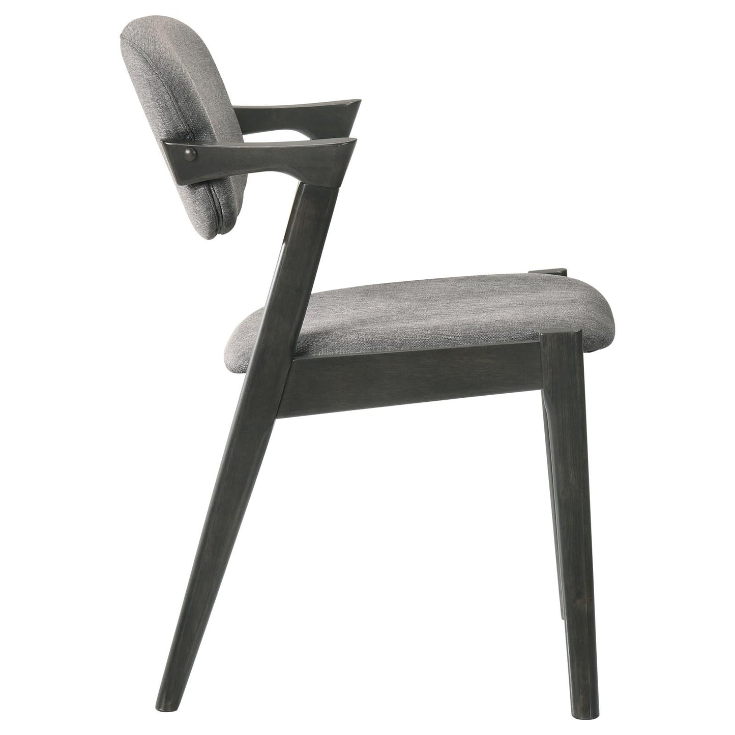 Stevie Brown Gray/Black Upholstered Side Chairs with Demi Arm, Set of 2 - 115112 - Luna Furniture - Dallas Store