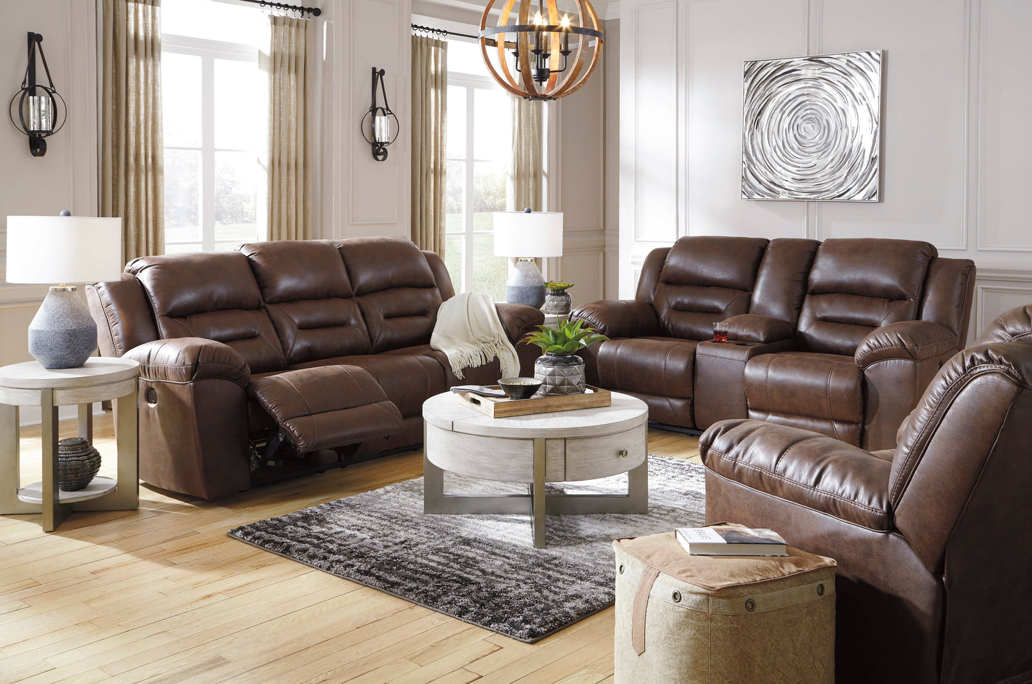 Stoneland Chocolate Power Reclining Living Room Set - SET | 3990487 | 3990496 - Luna Furniture - Dallas Store