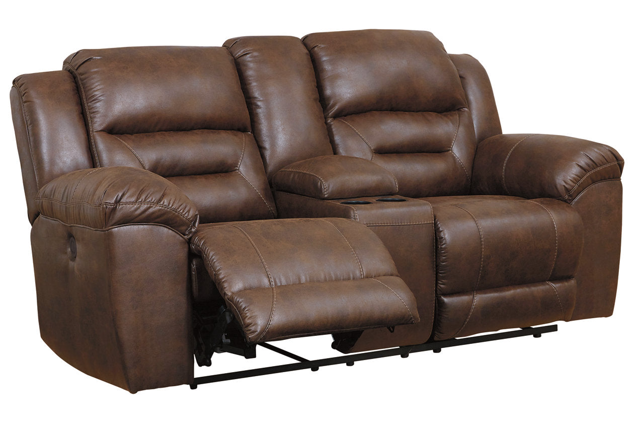 Stoneland Chocolate Power Reclining Loveseat with Console - 3990496 - Luna Furniture - Dallas Store