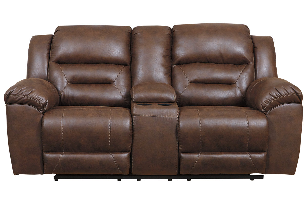Stoneland Chocolate Power Reclining Loveseat with Console - 3990496 - Luna Furniture - Dallas Store
