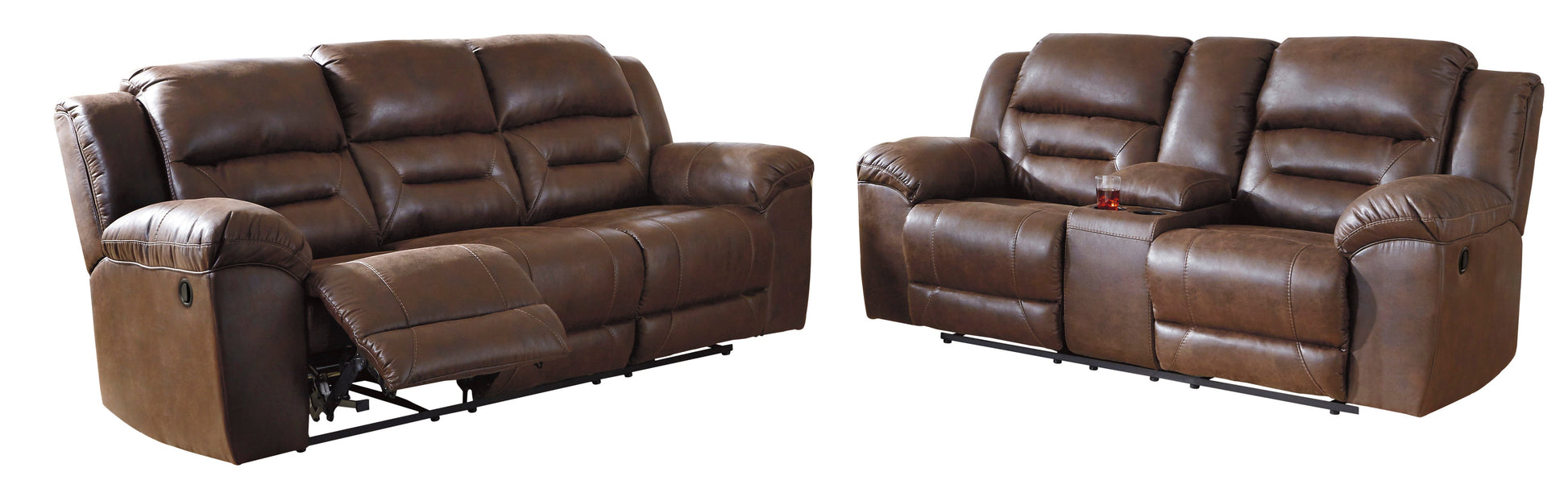 Stoneland Chocolate Reclining Living Room Set - SET | 3990488 | 3990494 - Luna Furniture - Dallas Store