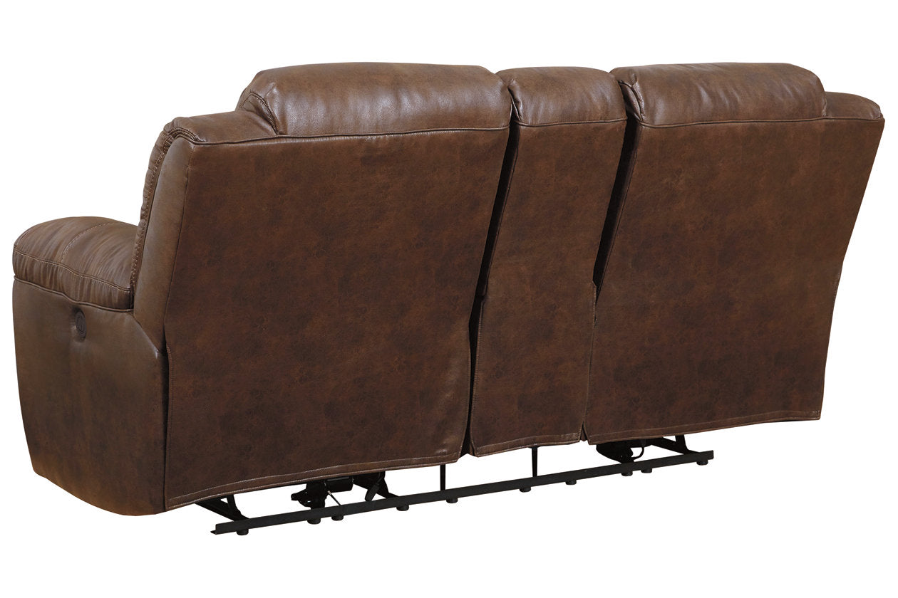 Stoneland Chocolate Reclining Loveseat with Console - 3990494 - Luna Furniture - Dallas Store