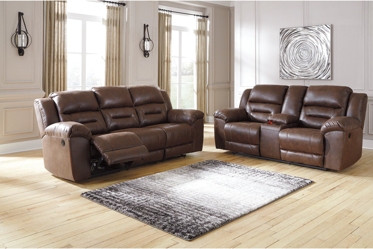 Stoneland Chocolate Reclining Sofa - 3990488 - Luna Furniture - Dallas Store