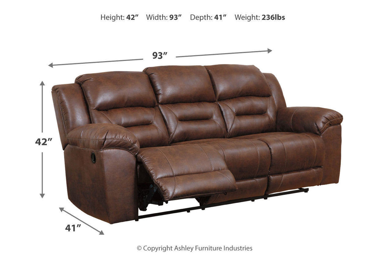 Stoneland Chocolate Reclining Sofa - 3990488 - Luna Furniture - Dallas Store