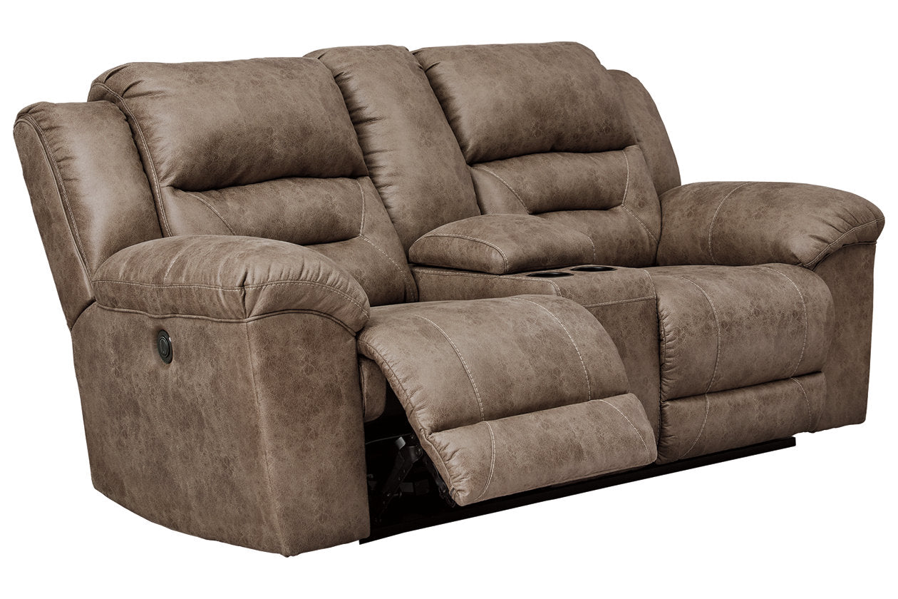 Stoneland Fossil Power Reclining Loveseat with Console - 3990596 - Luna Furniture - Dallas Store