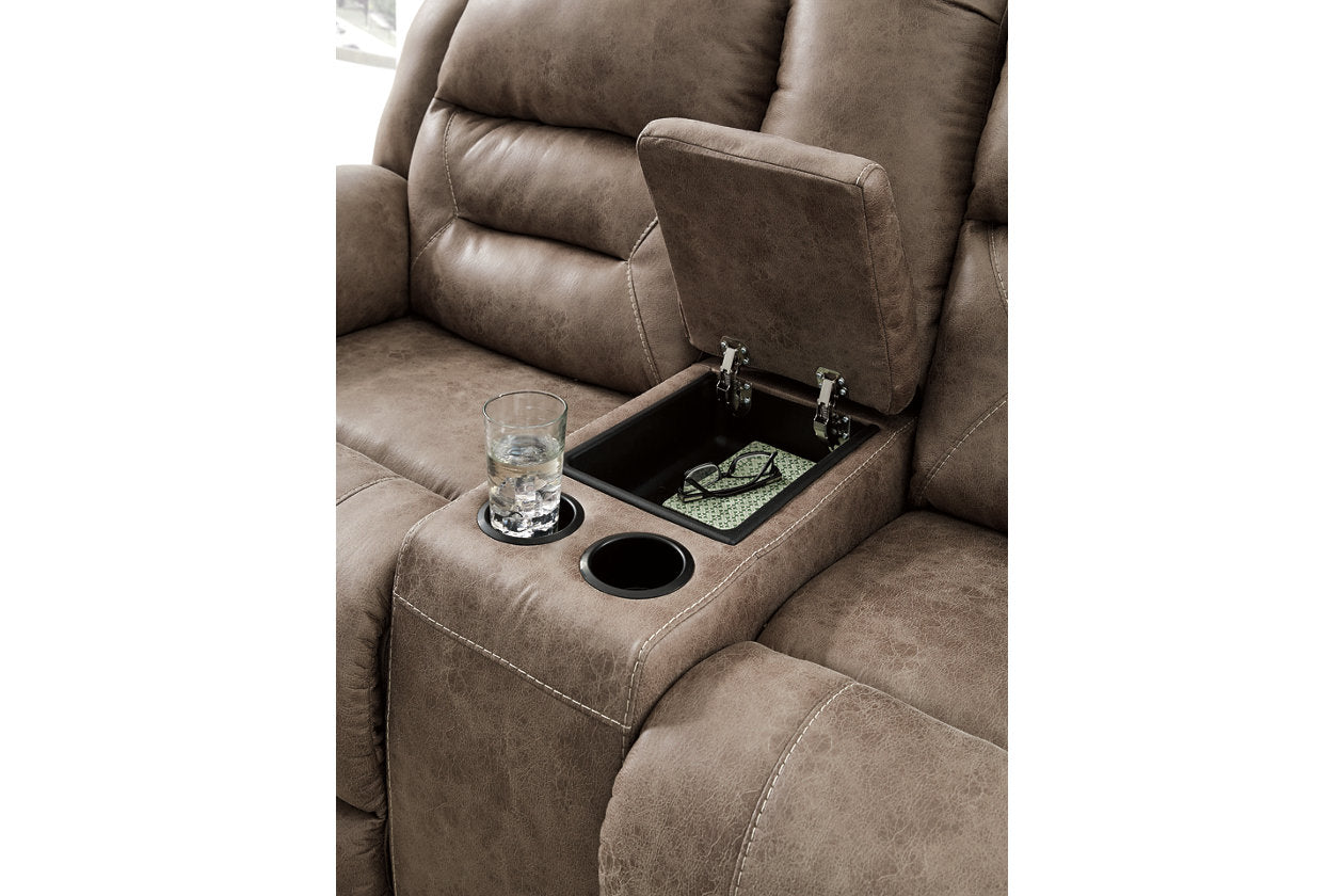 Stoneland Fossil Power Reclining Loveseat with Console - 3990596 - Luna Furniture - Dallas Store