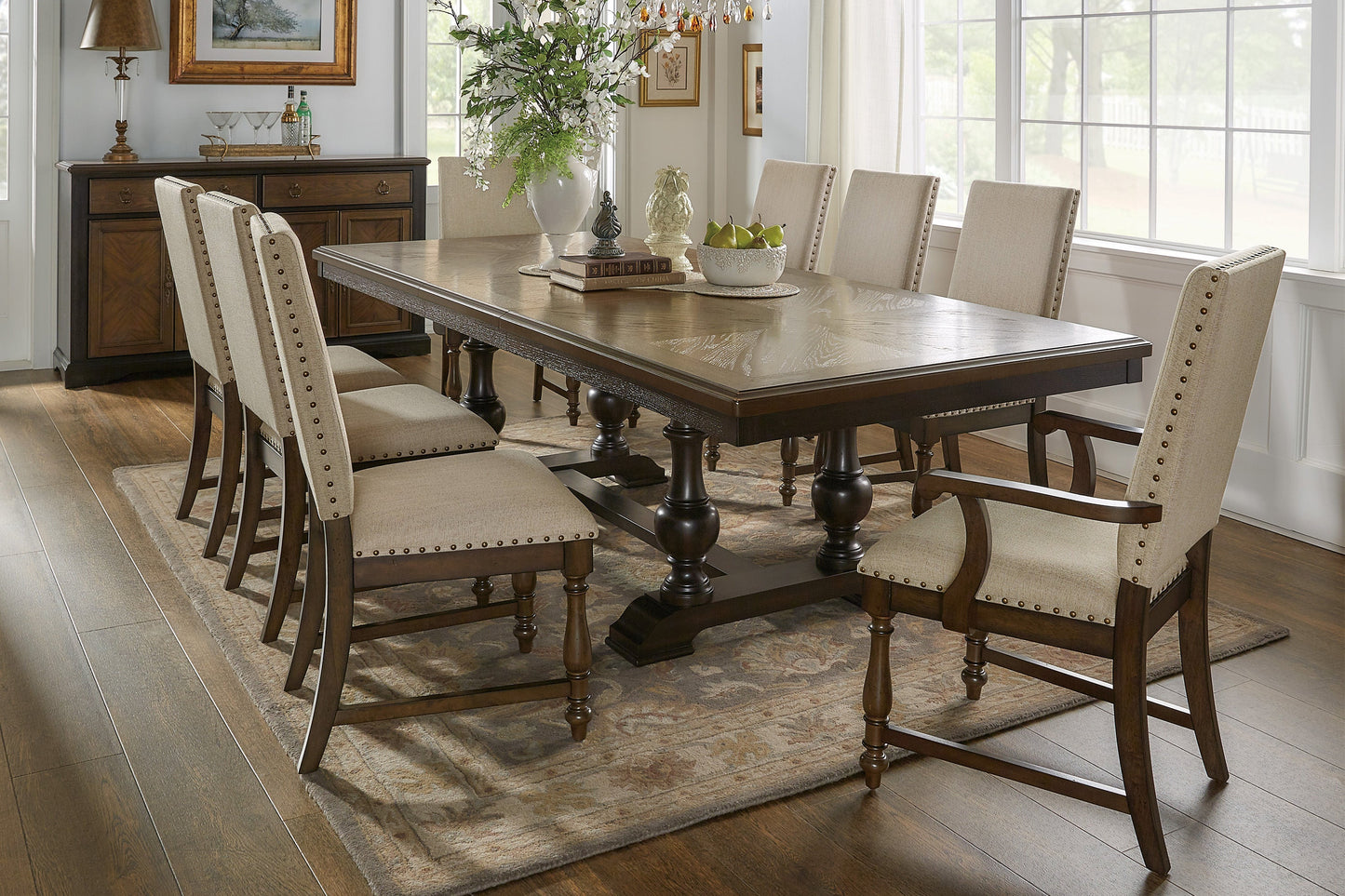 Stonington Brown Extendable Dining Set - SET | 5703-104 | 5703-104B | 5703A | 5703S(2) - Luna Furniture - Dallas Store