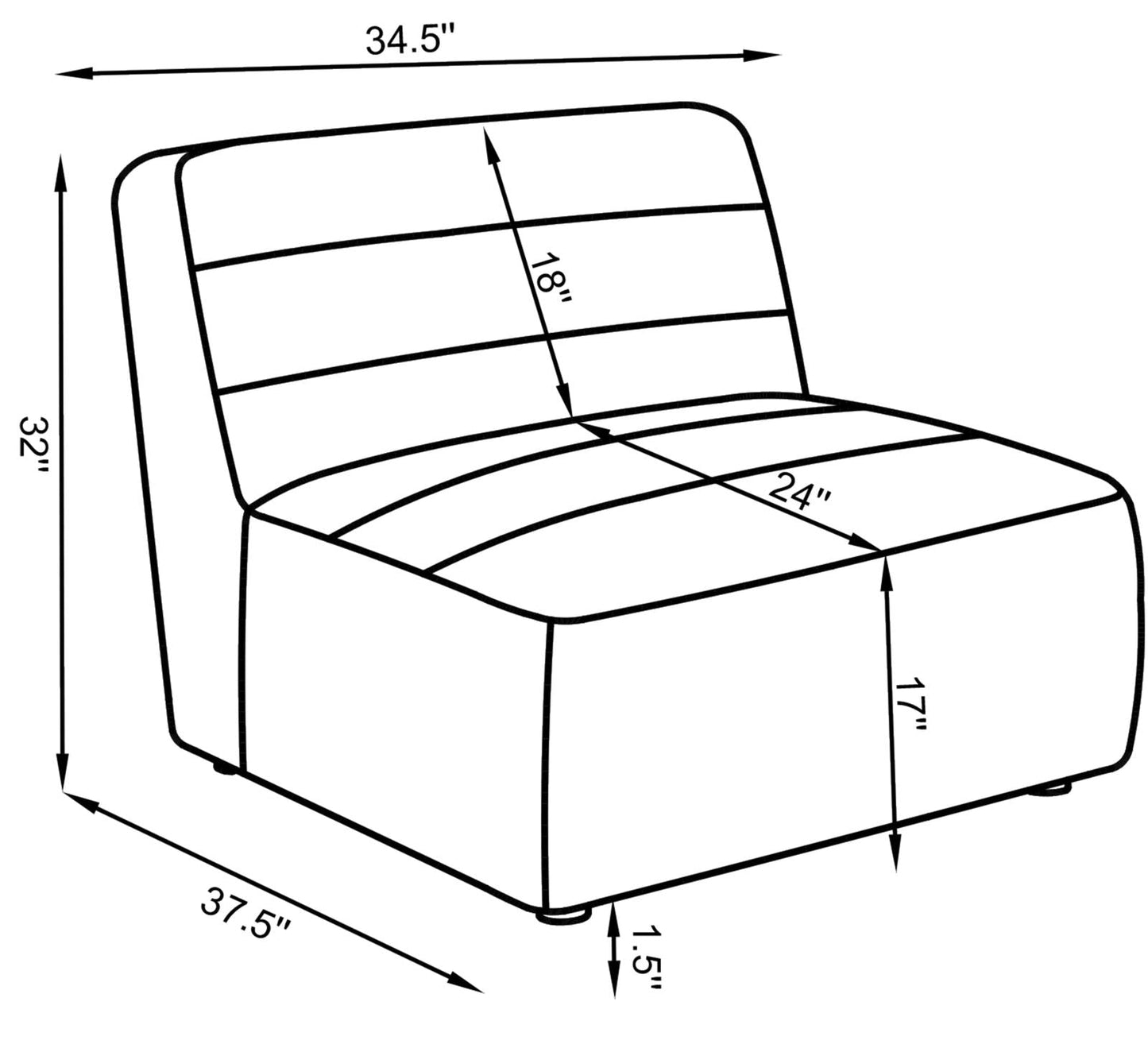 Sunny Natural Upholstered Armless Chair - 551621 - Luna Furniture - Dallas Store