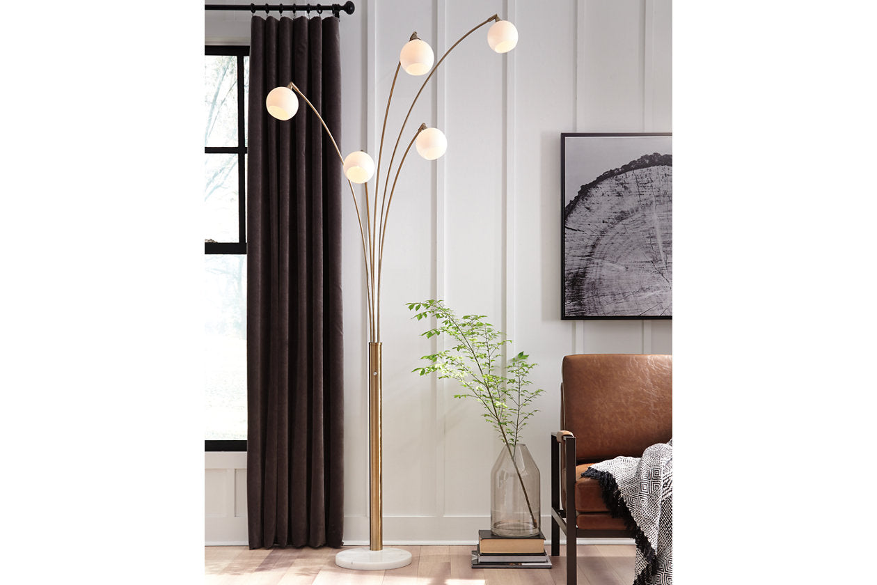 Taliya Champagne/White Arc Lamp - L725119 - Luna Furniture - Dallas Store